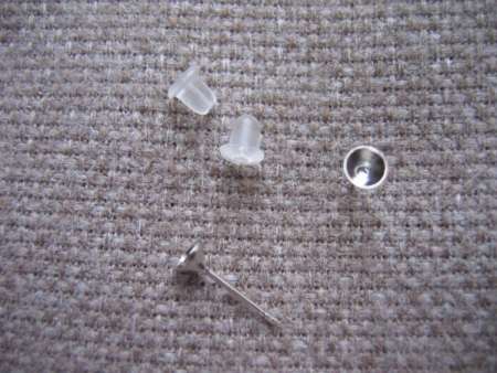bedugós fülbevaló alap 6 mm-es chatonhoz 2 p. rhodium