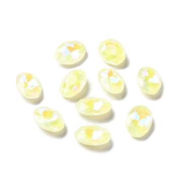 üveg kaboson: ovális fluorescent sárga 18 x 13 mm