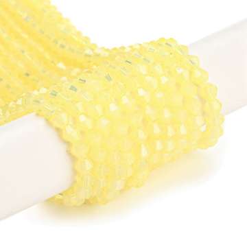 üveg bicone 4 mm opál sárga 20 db