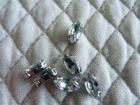 foglalatos akril kaboson navette crystal 10 x 5 mm
