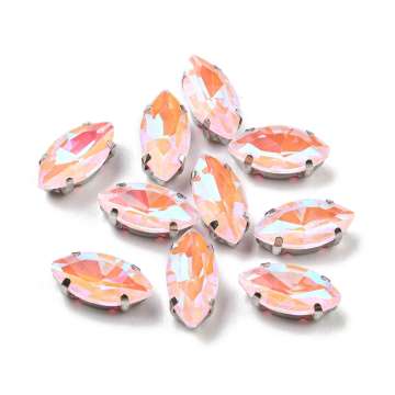 foglalatos üveg kaboson navette 12 x 6 mm: fluorescent light rose