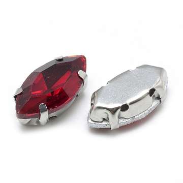 foglalatos üveg kaboson navette bordó 15 x 7 mm