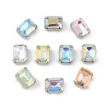 foglalatos üveg kaboson octagon 8 x 6 mm: jonquil-light AB