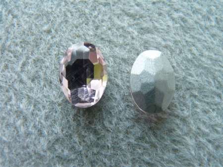üveg kaboson: ovális rózsaszín 14 x 10 mm
