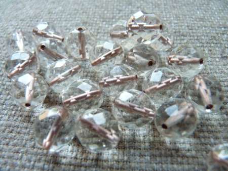 csiszolt gyöngy 10 mm: bronz közepű kristály 5 db