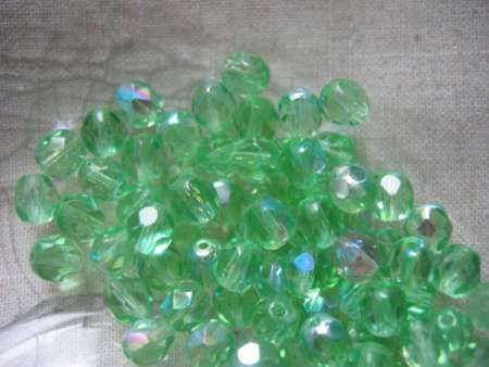 csiszolt gyöngy 6 mm peridot AB 25 db