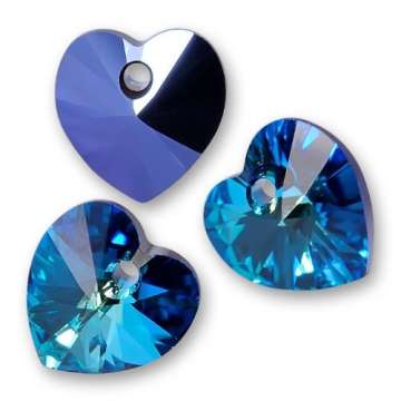 Swarovski 10 mm szív függő bermuda blue Xilion