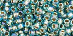 Toho 8/0 arany közepű irizáló aqua 10 g (995)