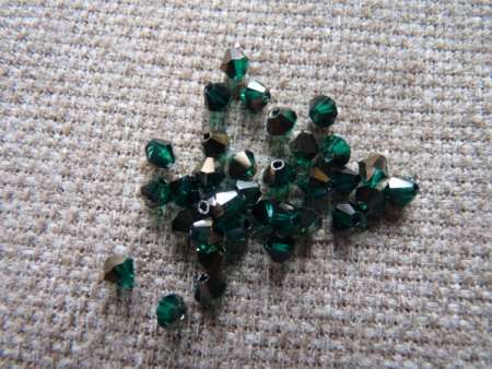 cseh bicone 4 mm emerald/valentinit 20 db