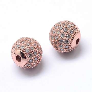 cirkonia kerek köztes 1 db rose gold 8 mm