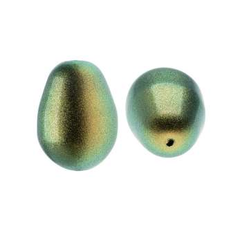 Swarovski igazgyöngy utánzat csepp 11x8 mm: iridescent green