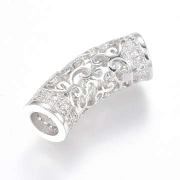 cirkonia filigrán cső köztes 1 db platinum 4 mm