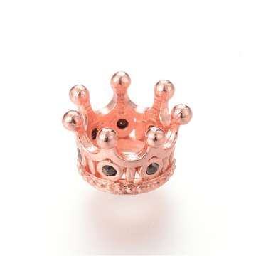 cirkonia korona/2 köztes rose gold-fekete kövekkel 1 db